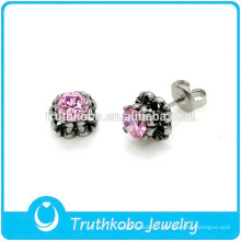 TKB-E0074 Casting Jewelry Designs Boucle d&#39;oreille fleur rose pour belles filles